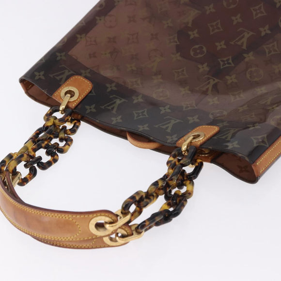 LOUIS VUITTON Monogram Vinyl Cabas Ambre PM Tote Bag Brown M92502 LV Auth ka5637