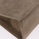 Salvatore Ferragamo Gancini Chain Shoulder Bag Suede Beige Gold Auth ka5639-13