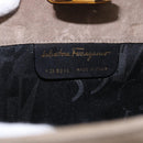 Salvatore Ferragamo Gancini Chain Shoulder Bag Suede Beige Gold Auth ka5639-16