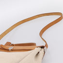 HERMES Herbag Ad PM Backpack Canvas Leather Beige Silver Auth ka5642V-10