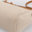 HERMES Herbag Ad PM Backpack Canvas Leather Beige Silver Auth ka5642V-12