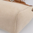 HERMES Herbag Ad PM Backpack Canvas Leather Beige Silver Auth ka5642V-14
