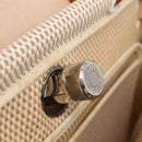 HERMES Herbag Ad PM Backpack Canvas Leather Beige Silver Auth ka5642V-21