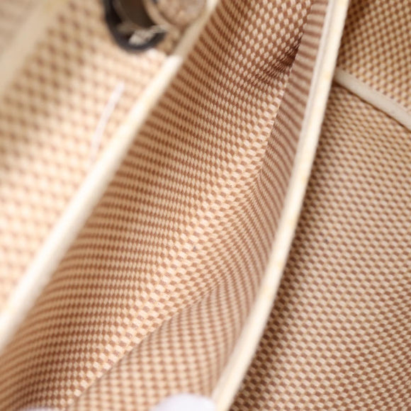 HERMES Herbag Ad PM Backpack Canvas Leather Beige Silver Auth ka5642V