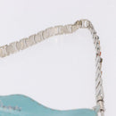 FENDI Celeria Shoulder Bag Leather Light Blue Silver Auth ka5643A-10