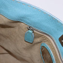 FENDI Celeria Shoulder Bag Leather Light Blue Silver Auth ka5643A-20