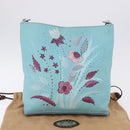 FENDI Celeria Shoulder Bag Leather Light Blue Silver Auth ka5643A-23