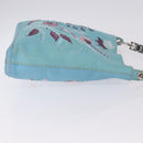 FENDI Celeria Shoulder Bag Leather Light Blue Silver Auth ka5643A-5
