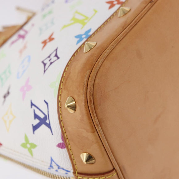 LOUIS VUITTON Monogram Multicolor Alma Hand Bag White M92647 LV Auth ka5645V