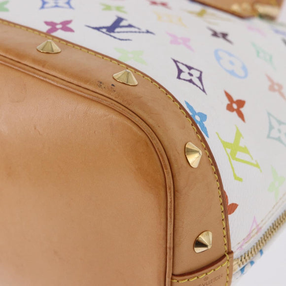 LOUIS VUITTON Monogram Multicolor Alma Hand Bag White M92647 LV Auth ka5645V