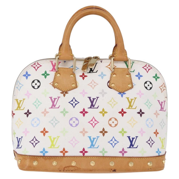 LOUIS VUITTON Monogram Multicolor Alma Hand Bag White M92647 LV Auth ka5645V