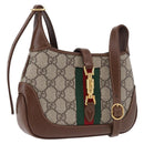 GUCCI Jackie GG Supreme Shoulder Bag PVC Beige Gold 637092 Auth ka5646V-1