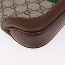 GUCCI Jackie GG Supreme Shoulder Bag PVC Beige Gold 637092 Auth ka5646V-12