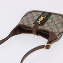 GUCCI Jackie GG Supreme Shoulder Bag PVC Beige Gold 637092 Auth ka5646V-6