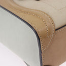 CELINE Luggage Nano Hand Bag Leather Suede 2way Beige Gold Auth ka5649A-16