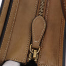 CELINE Luggage Nano Hand Bag Leather Suede 2way Beige Gold Auth ka5649A-10