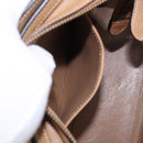 CELINE Luggage Nano Hand Bag Leather Suede 2way Beige Gold Auth ka5649A-24