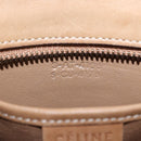 CELINE Luggage Nano Hand Bag Leather Suede 2way Beige Gold Auth ka5649A-12