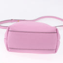 Salvatore Ferragamo Gancini Hand Bag Leather 2way Pink Gold Auth ka5650V-5