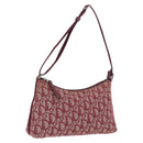Christian Dior Trotter Canvas Accessory Pouch Red Silver Auth ka5653-1