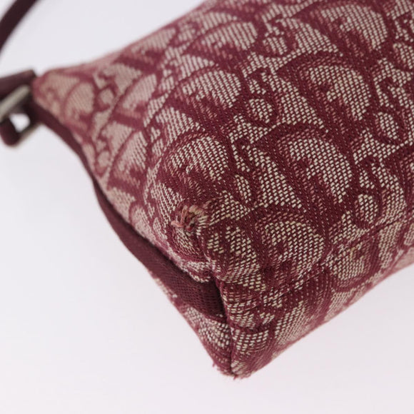 Christian Dior Trotter Canvas Accessory Pouch Red Silver Auth ka5653