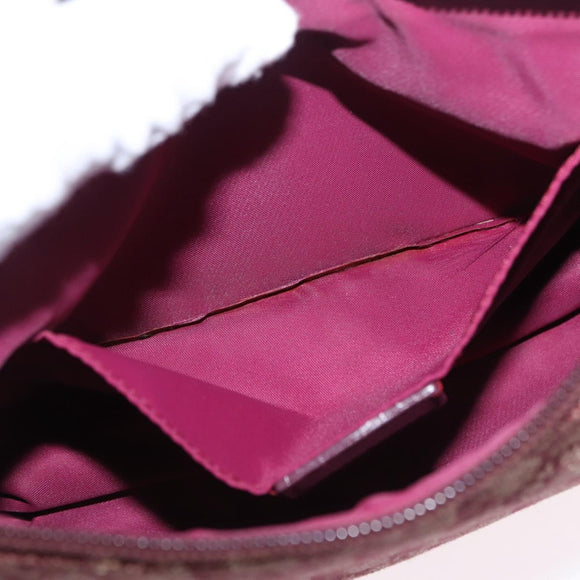 Christian Dior Trotter Canvas Accessory Pouch Red Silver Auth ka5653