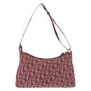 Christian Dior Trotter Canvas Accessory Pouch Red Silver Auth ka5653-2