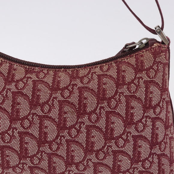 Christian Dior Trotter Canvas Accessory Pouch Red Silver Auth ka5653