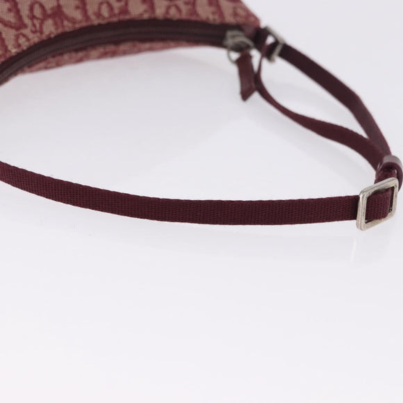 Christian Dior Trotter Canvas Accessory Pouch Red Silver Auth ka5653
