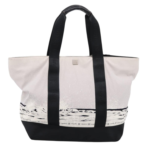 CHANEL Sports High Summer Hand Bag Nylon Black Silver CC Auth ka5657V