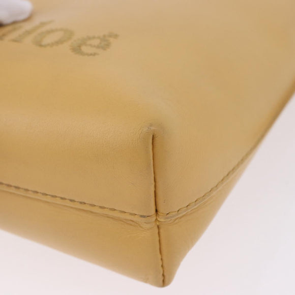 Chloe Hand Bag Leather Beige Auth ka5661A