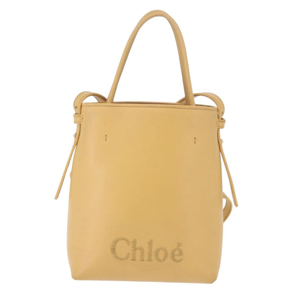 Chloe Hand Bag Leather Beige Auth ka5661A