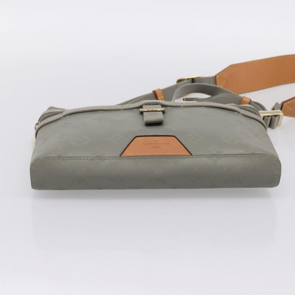 LOUIS VUITTON Monogram Titanium Messenger PM Bag Gray M43889 LV Auth ka5662V