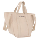 BALENCIAGA Everyday XS Tote Bag Leather Ivory Silver 672793 Auth ka5663A-1