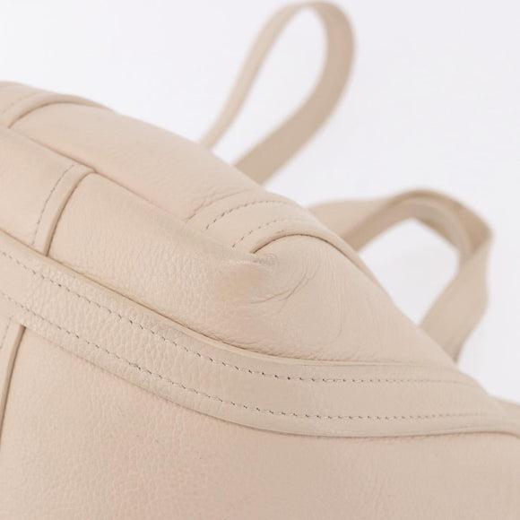 BALENCIAGA Everyday XS Tote Bag Leather Ivory Silver 672793 Auth ka5663A