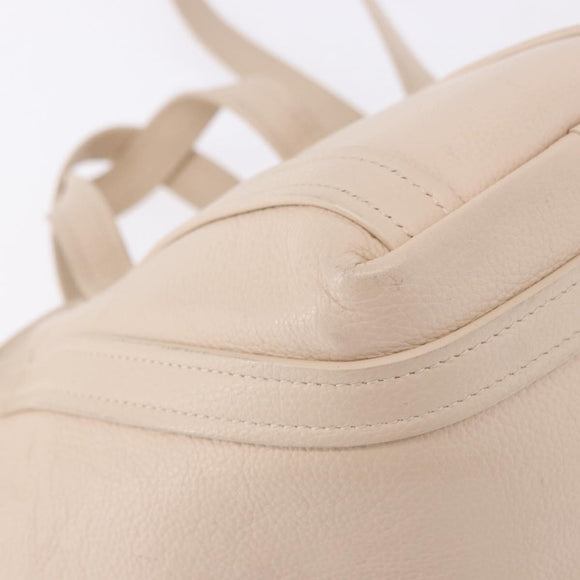 BALENCIAGA Everyday XS Tote Bag Leather Ivory Silver 672793 Auth ka5663A