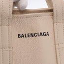 BALENCIAGA Everyday XS Tote Bag Leather Ivory Silver 672793 Auth ka5663A-19