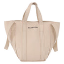 BALENCIAGA Everyday XS Tote Bag Leather Ivory Silver 672793 Auth ka5663A-2