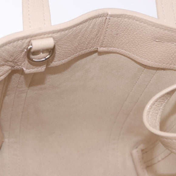 BALENCIAGA Everyday XS Tote Bag Leather Ivory Silver 672793 Auth ka5663A