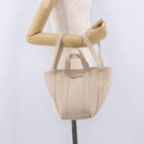 BALENCIAGA Everyday XS Tote Bag Leather Ivory Silver 672793 Auth ka5663A-27