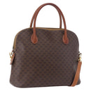 CELINE Macadam Canvas Hand Bag PVC Leather 2way Brown Gold Auth ka5664-1