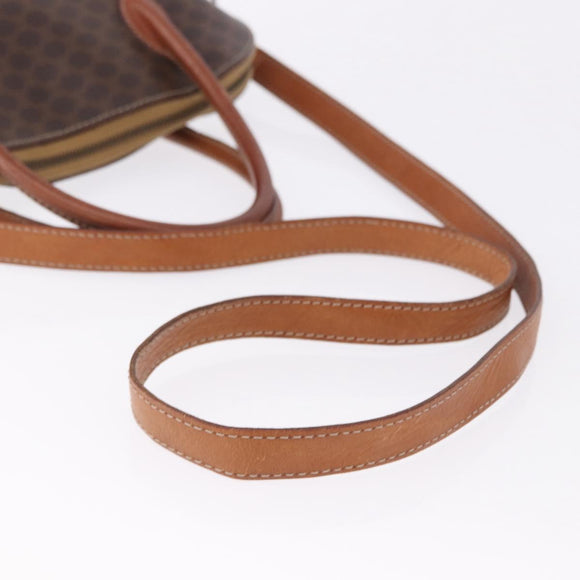 CELINE Macadam Canvas Hand Bag PVC Leather 2way Brown Gold Auth ka5664