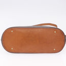 CELINE Macadam Canvas Hand Bag PVC Leather 2way Brown Gold Auth ka5664-6