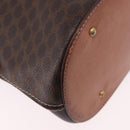 CELINE Macadam Canvas Hand Bag PVC Leather 2way Brown Gold Auth ka5664-16