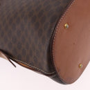 CELINE Macadam Canvas Hand Bag PVC Leather 2way Brown Gold Auth ka5664-18