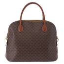 CELINE Macadam Canvas Hand Bag PVC Leather 2way Brown Gold Auth ka5664-13