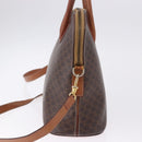 CELINE Macadam Canvas Hand Bag PVC Leather 2way Brown Gold Auth ka5664-3