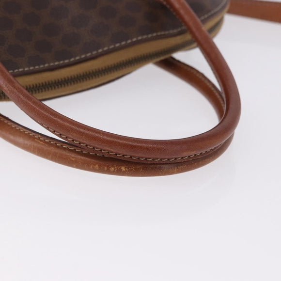 CELINE Macadam Canvas Hand Bag PVC Leather 2way Brown Gold Auth ka5664