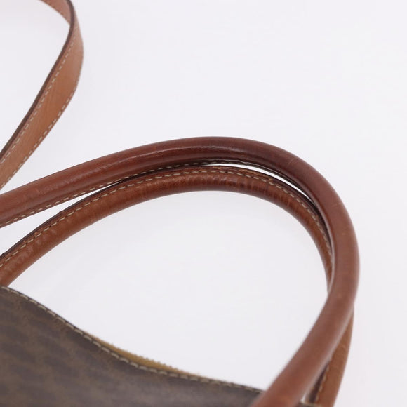 CELINE Macadam Canvas Hand Bag PVC Leather 2way Brown Gold Auth ka5664