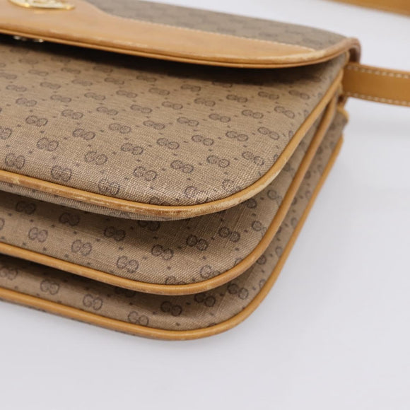 GUCCI Micro GG Supreme Shoulder Bag PVC Beige Gold 004 106 0024 Auth ka5666